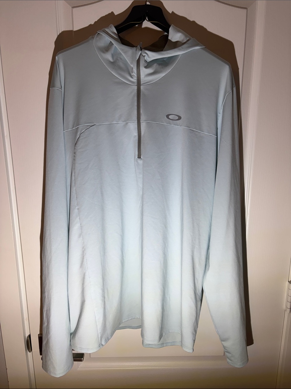 Oakley Light Blue Half-Zip Hooded Performance Jacket
